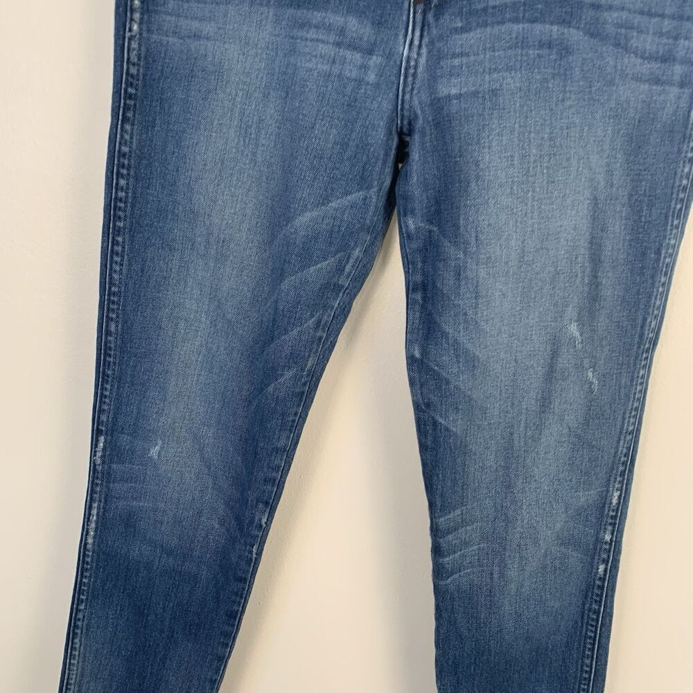 AMO Mid Rise Jeans Denim Stix Crop Raw Hem In Color Pacific Size 29 - Picture 3 of 12